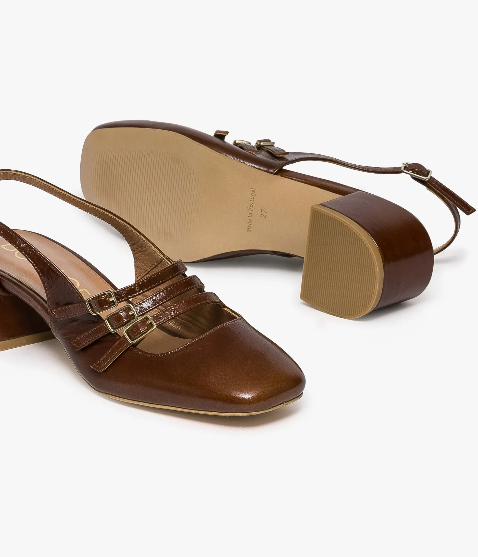 Outlet BABIES DEMI COGNAC Femme Slingbacks|Escarpins