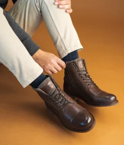 Discount BOOTS GABIN MARRON Homme Boots