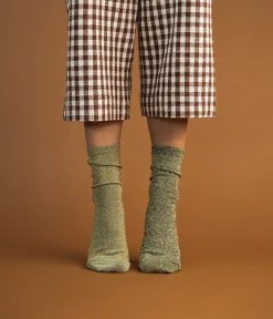 Outlet CHAUSSETTES NACRE KAKI Femme Chaussettes