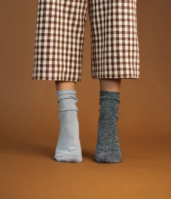 Discount CHAUSSETTES NACRE ET GRIS Femme Chaussettes