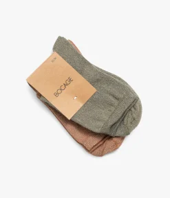 Sale CHAUSSETTES NACRE VERT ET OCRE Femme Chaussettes