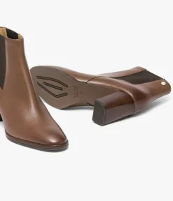 Discount CHELSEA BOOTS EUGENIE COGNAC Femme Boots & Bottines