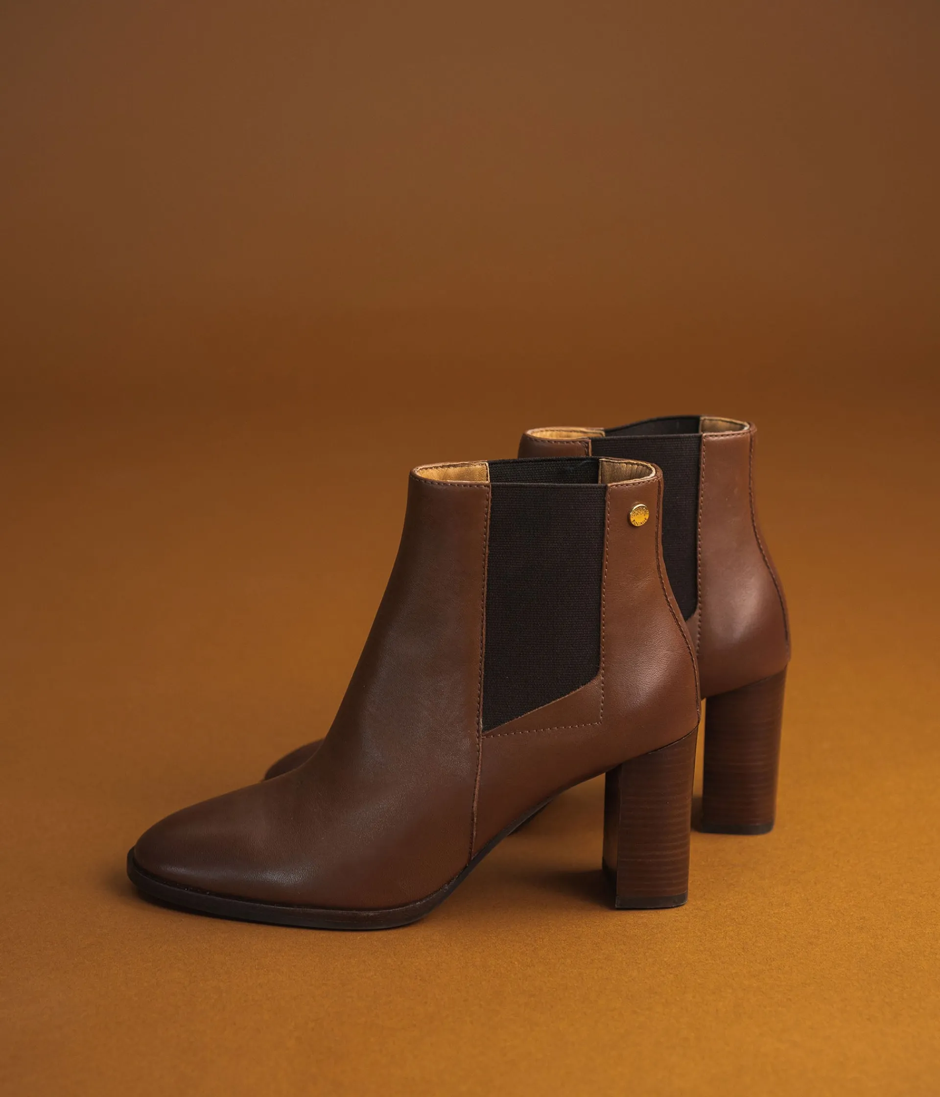 Discount CHELSEA BOOTS EUGENIE COGNAC Femme Boots & Bottines