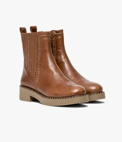 Clearance CHELSEA BOOTS SOLLENE COGNAC Femme Boots & Bottines