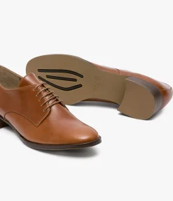 New DERBY CAROLINA COGNAC Femme Mocassins|Derbies