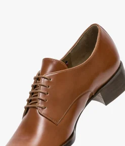 New DERBY CAROLINA COGNAC Femme Mocassins|Derbies