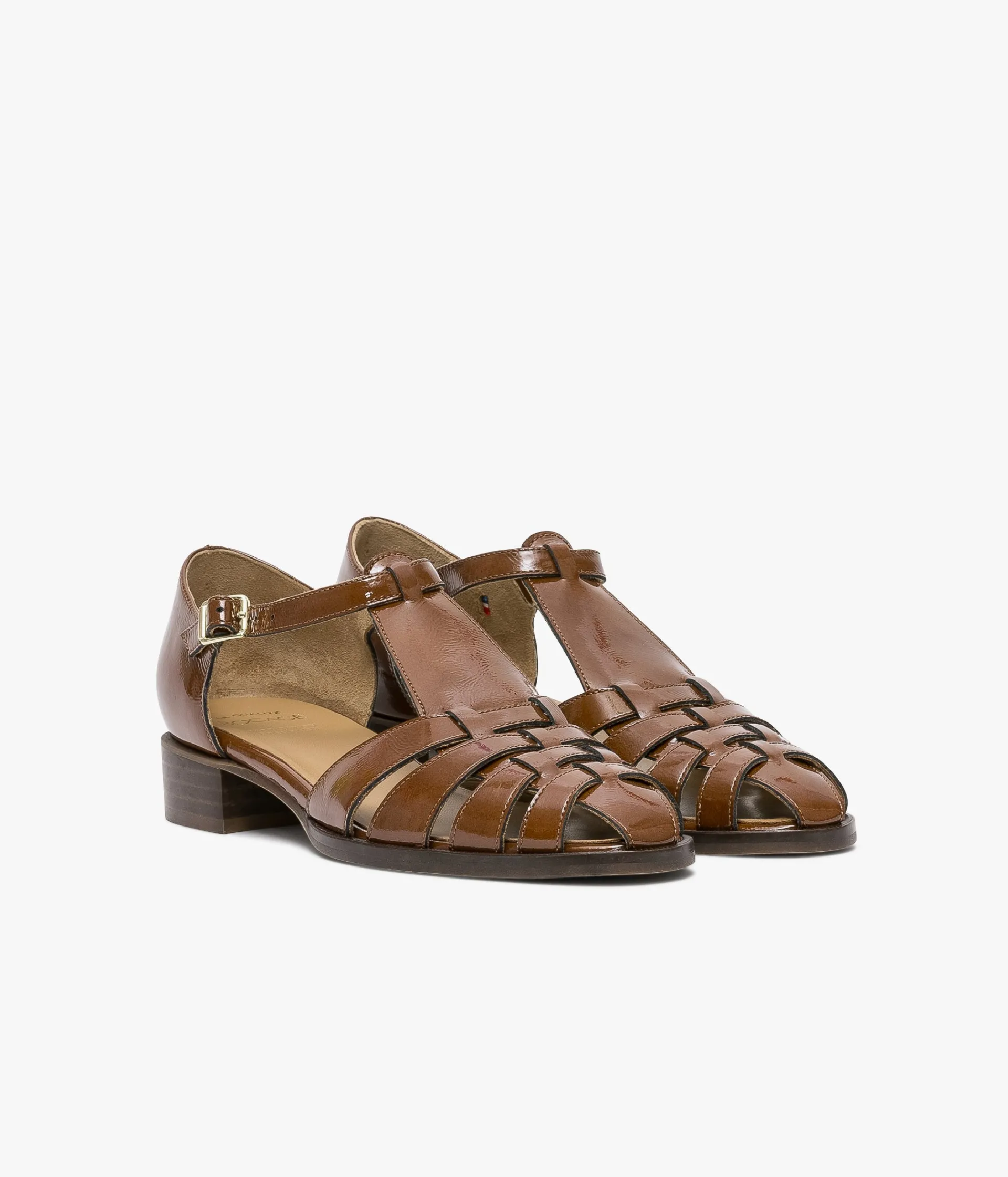New DERBY CHANTY COGNAC Femme Sandales|Mocassins