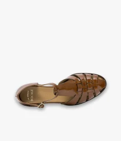 New DERBY CHANTY COGNAC Femme Sandales|Mocassins