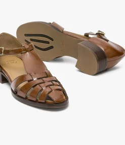 New DERBY CHANTY COGNAC Femme Sandales|Mocassins