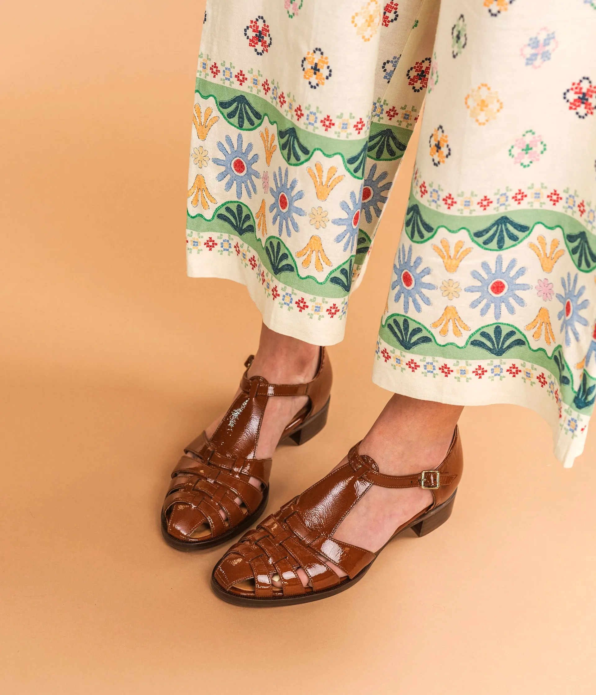 New DERBY CHANTY COGNAC Femme Sandales|Mocassins