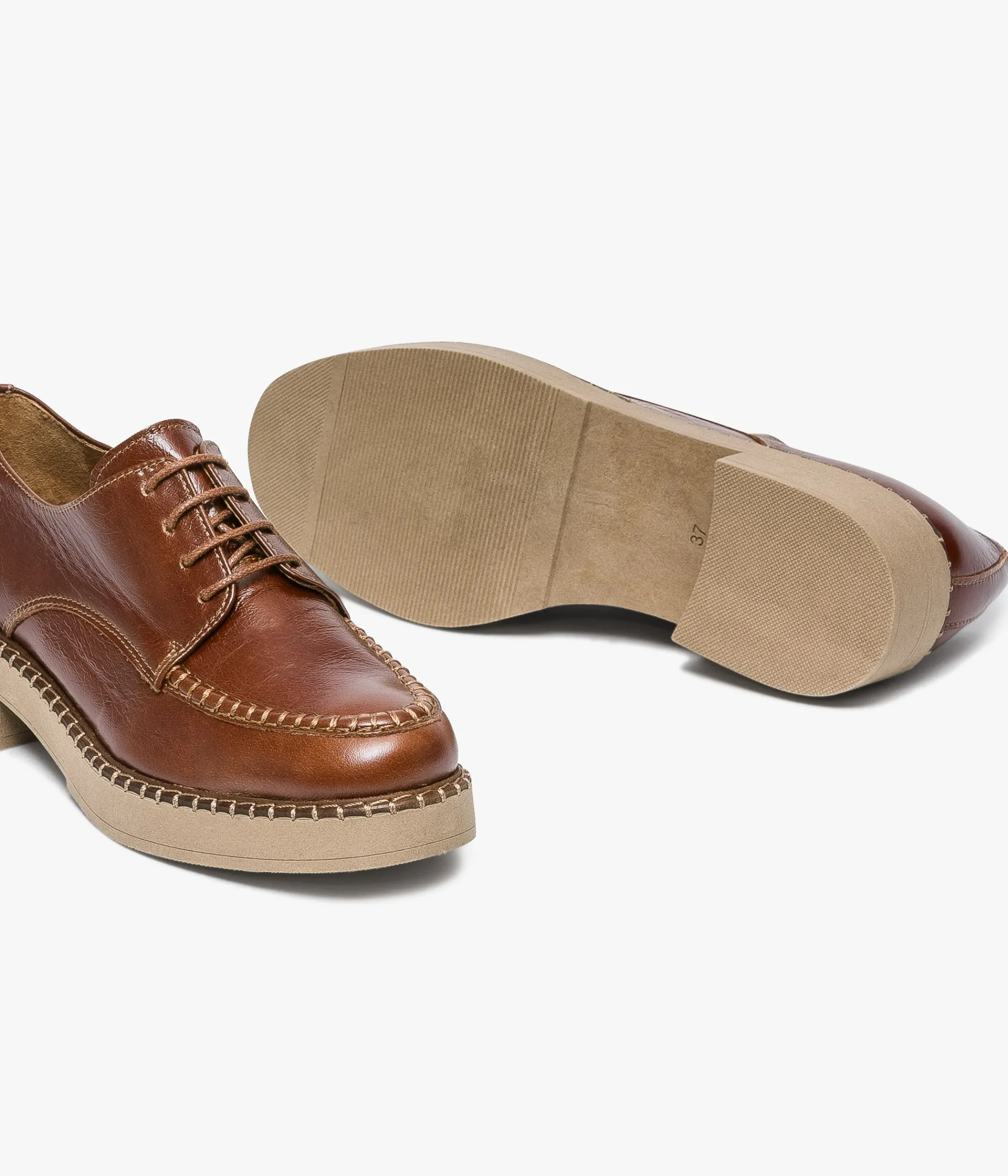 Best DERBY CHARLENE COGNAC Femme Mocassins|Derbies