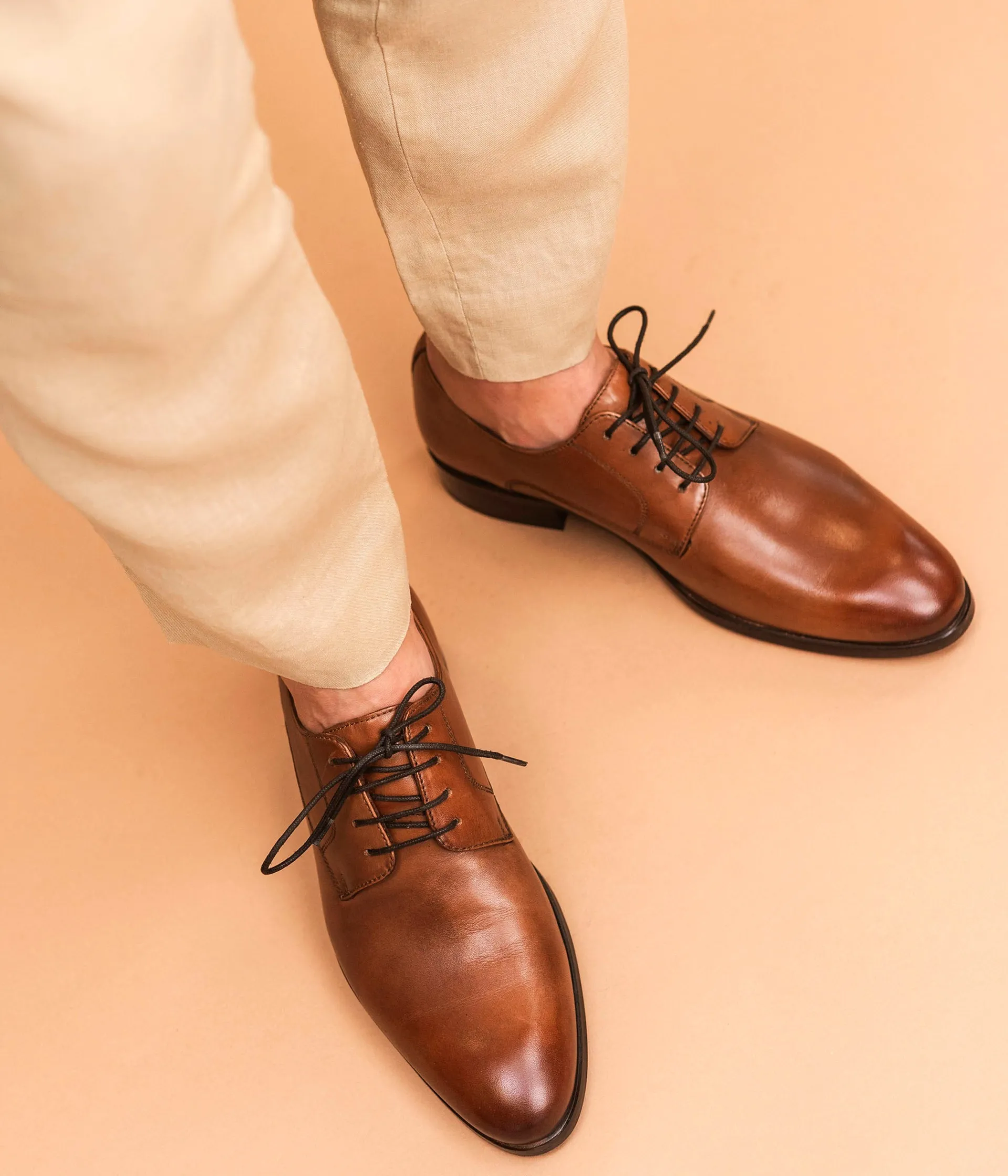 Online DERBY LEONARDO COGNAC Homme Chaussures De Ville