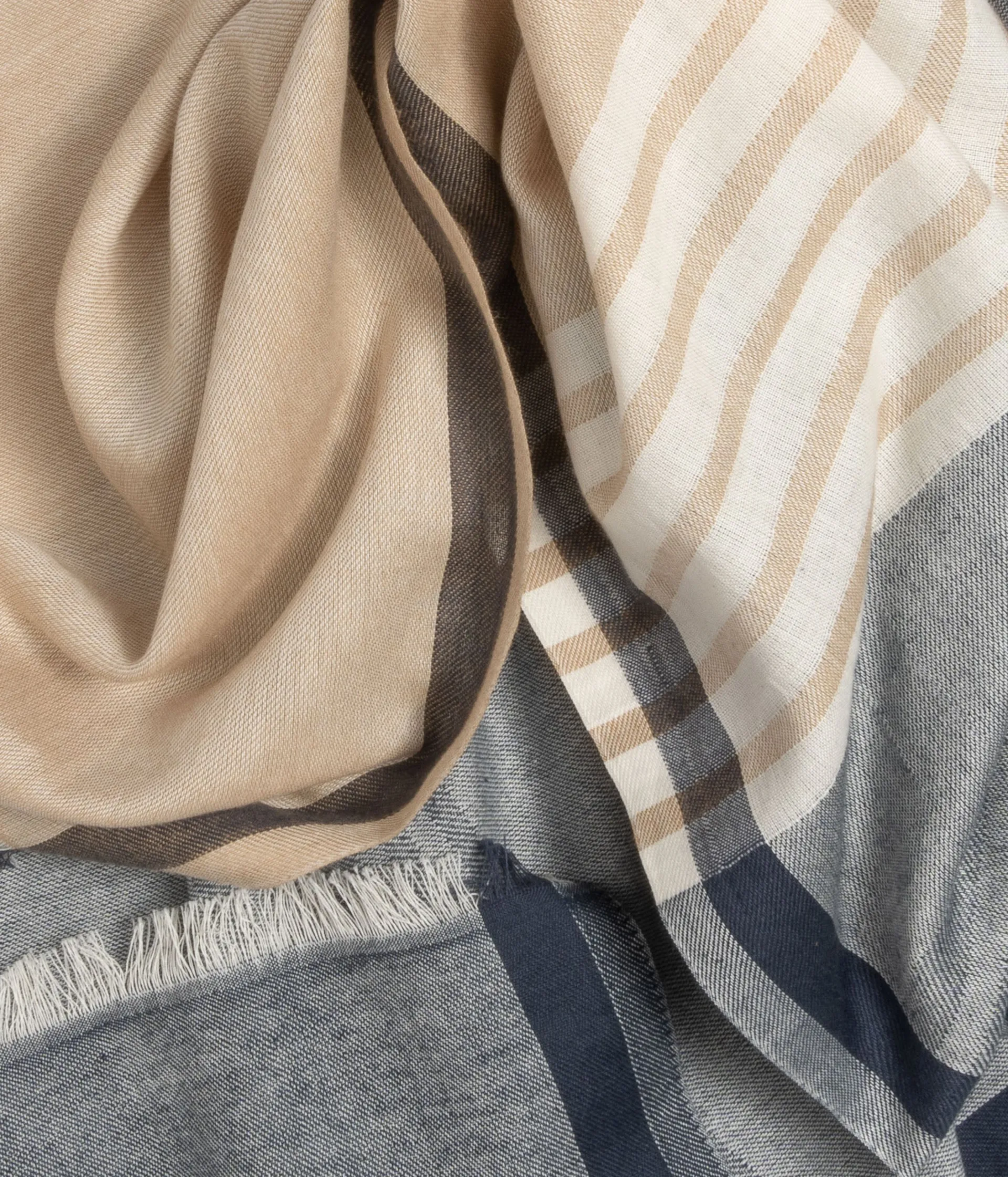 Best ECHARPE ROMARIO BLEU ET BEIGE Homme Foulards