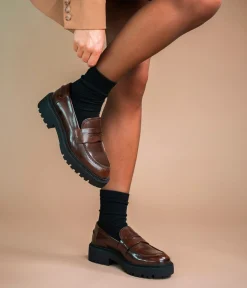 Outlet MOCASSIN AMALIA COGNAC Femme Mocassins