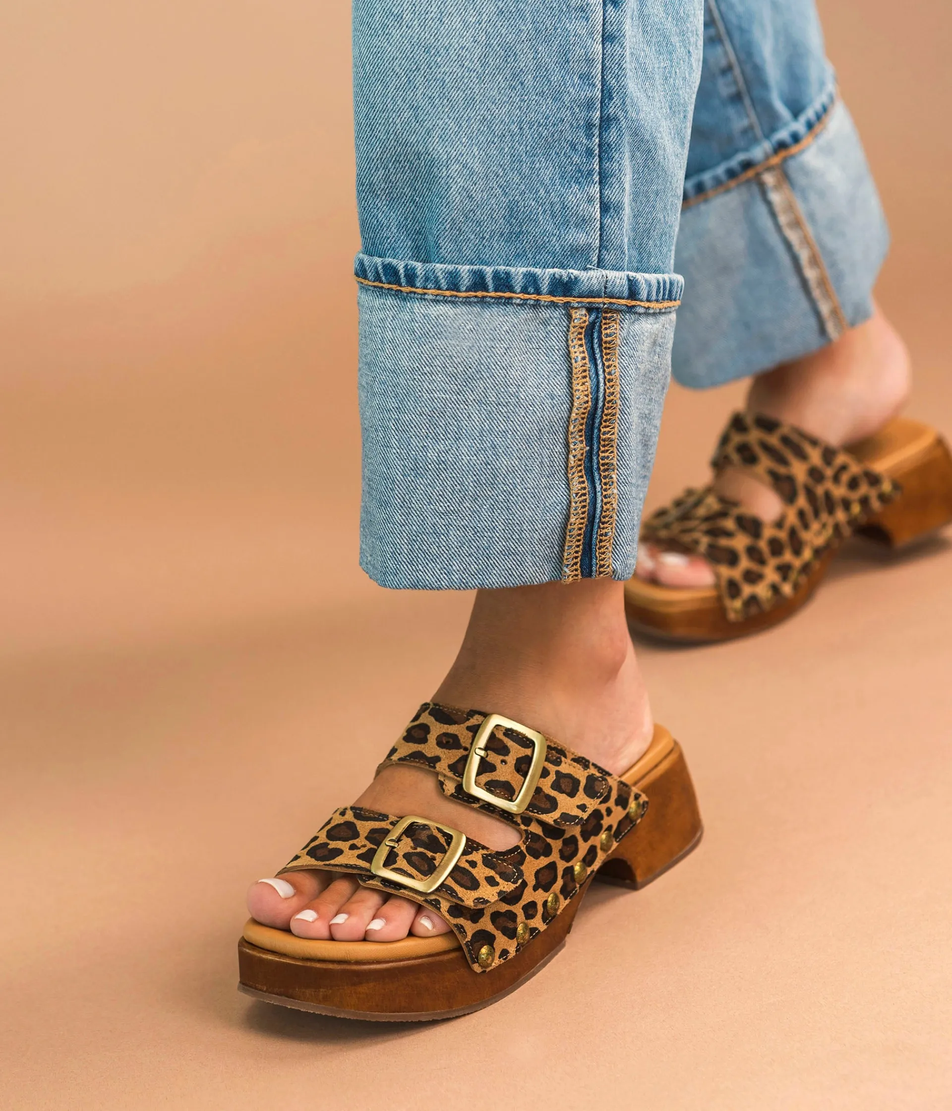 Outlet MULE WONDERFULL LEOPARD Femme Sandales
