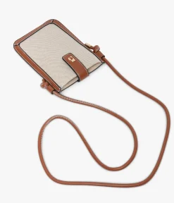 Discount POCHETTE TELEPHONE EMELINE COGNAC Femme Pochettes