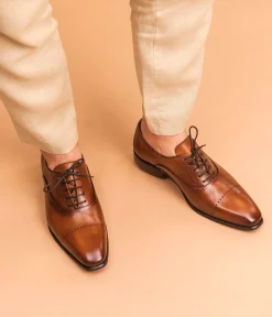 Discount RICHELIEU LASZLO COGNAC Homme Chaussures De Ville