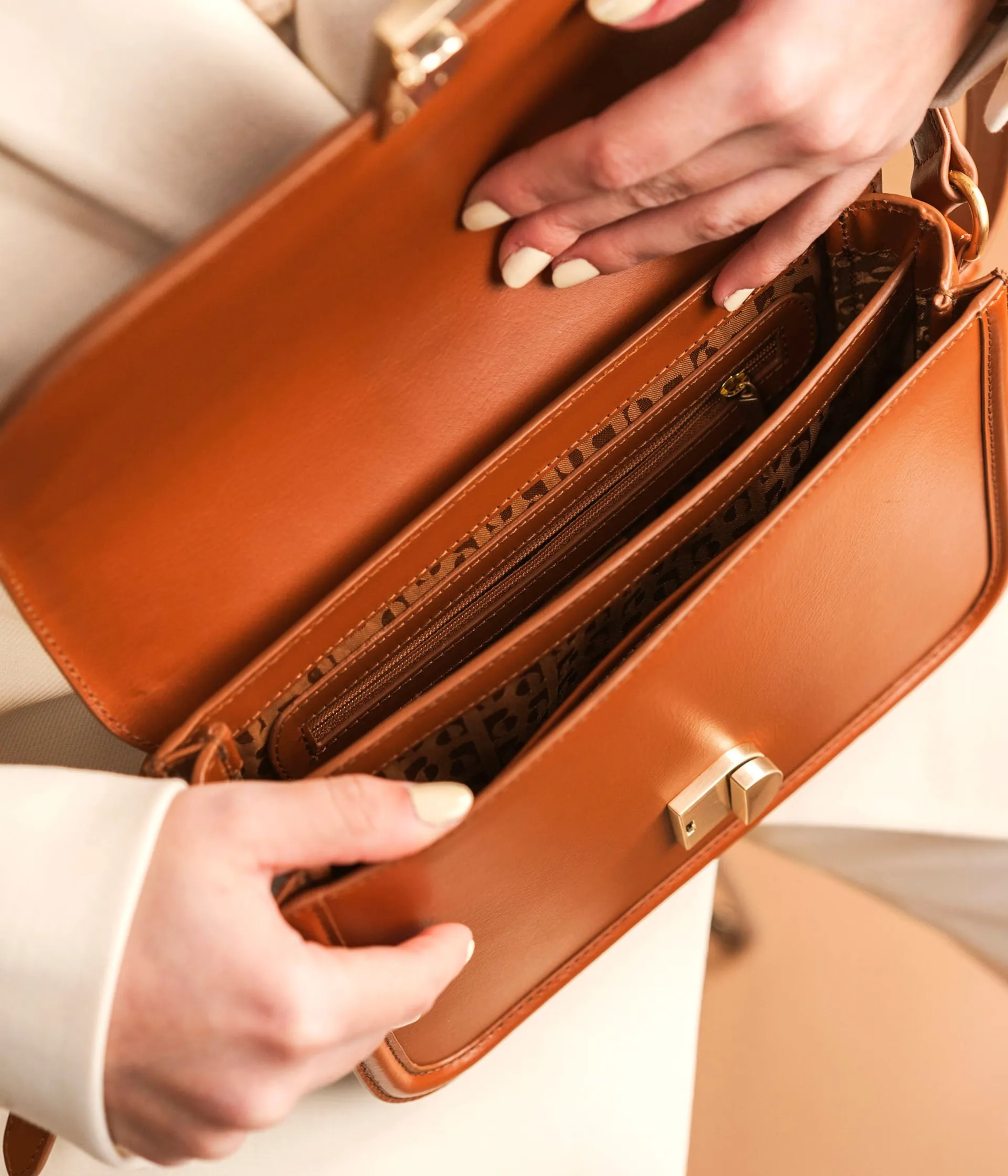 Discount SAC ABBY COGNAC Femme Sacs Porté Épaule|Sacs À Bandoulière