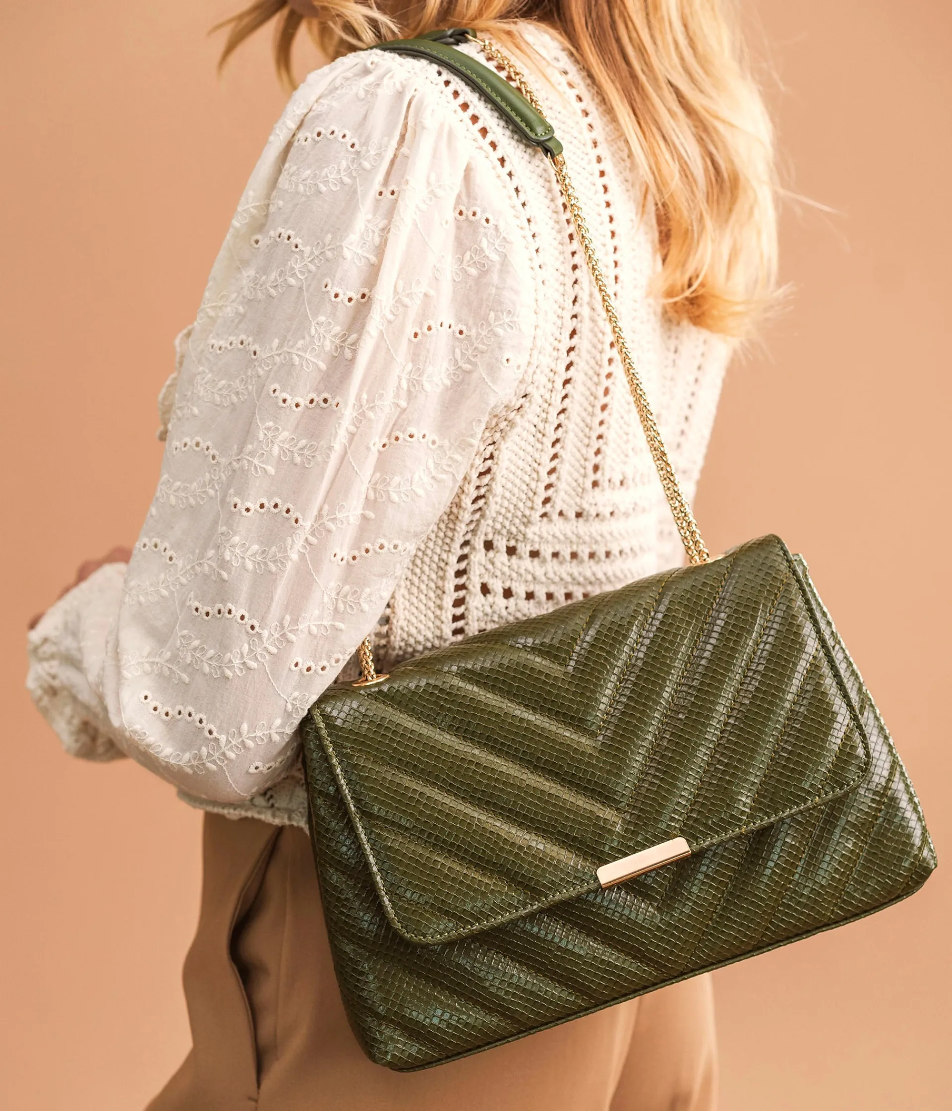 SAC CLEMENCE KAKI Femme Sacs Porté Épaule|Sacs À Bandoulière