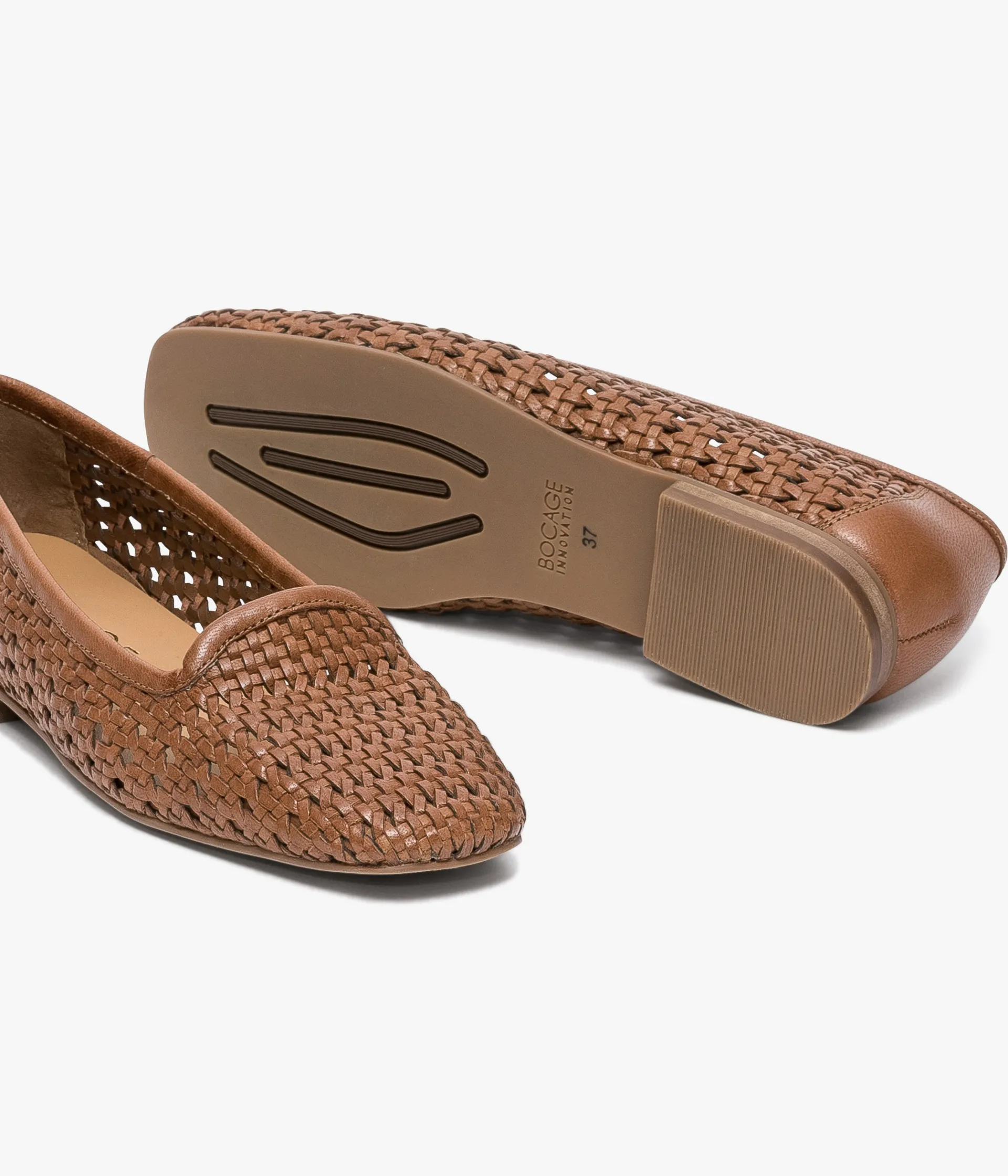 Clearance SLIPPER AMORY COGNAC Femme Mocassins